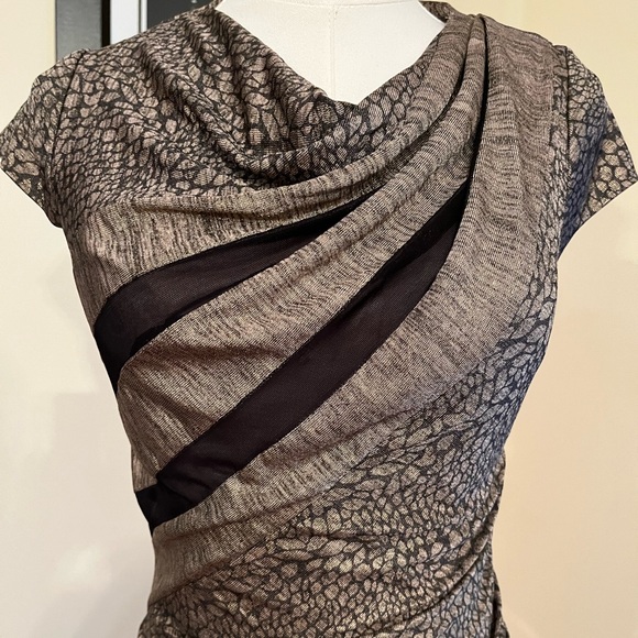 Betsey Johnson Gold and Black Cowl‎ Neck Dress - Picture 5 of 7